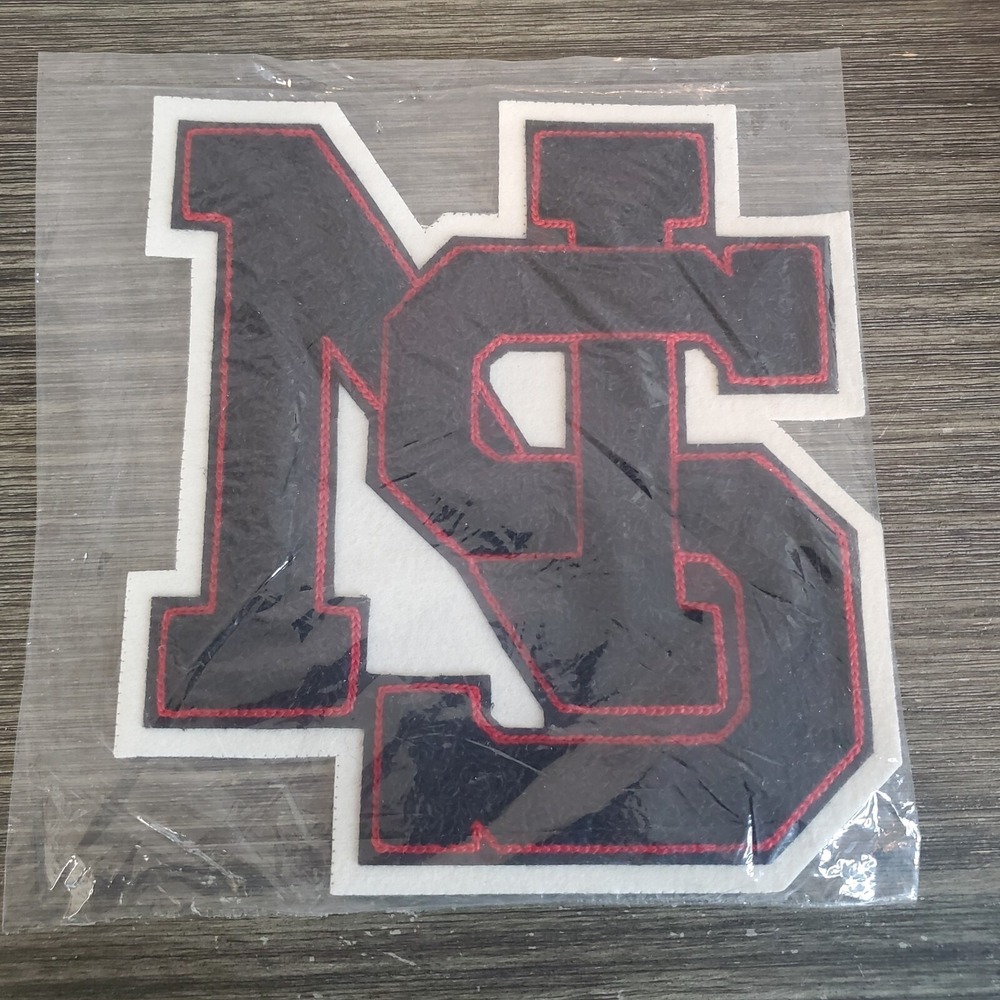 NS  Letterman Jacket School‎ Patch Black / Red NEW
